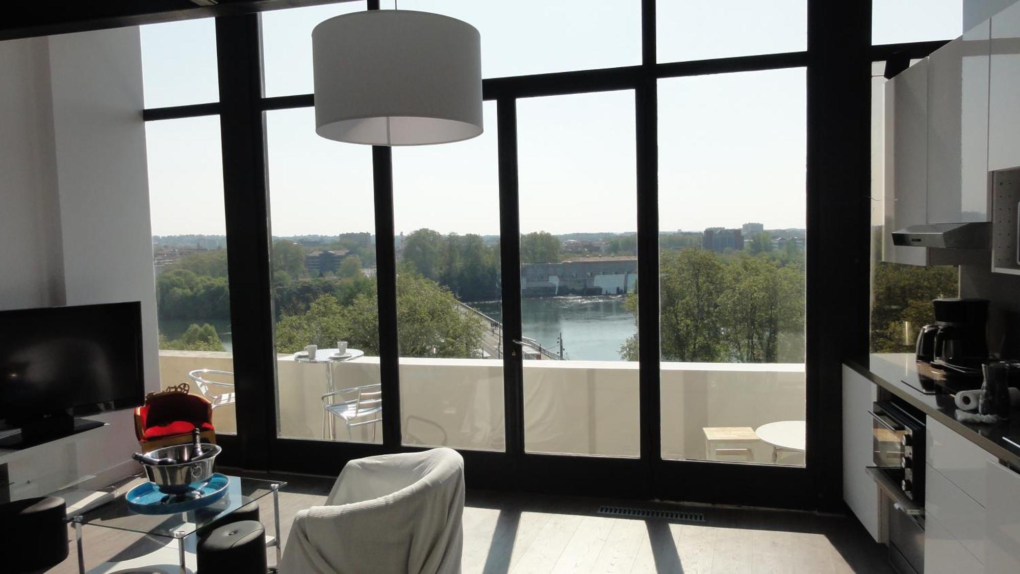 Appartement Loft Vue Fleuve Garonne Parking Gratuit
